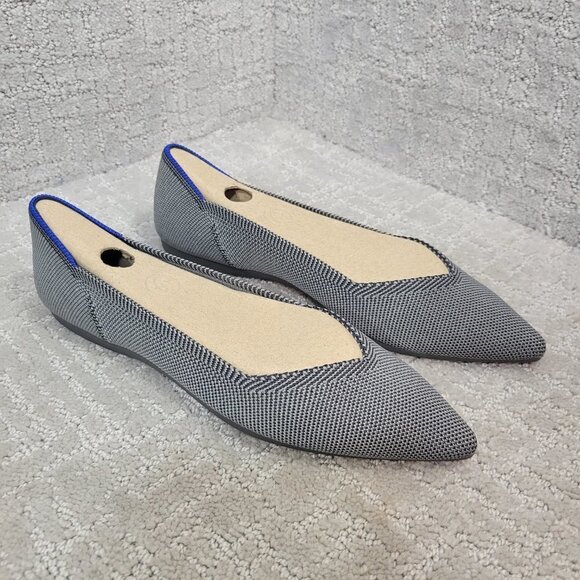 Rothy’s The Point Women's Size 7 US Cloud Gray Pointed Toe Slip On Flat Shoes - Picture 1 of 10